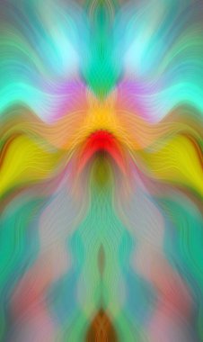 Canlı Soyut Sanatsal Simetrik Renkli Kaleydoskopik Tasarım Parlak Desenler, Geometrik Şekiller, Modern Geleceğsel Sanatsal Biçimli Değişken Enerji