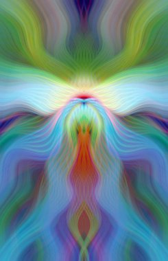 Canlı Soyut Sanatsal Simetrik Renkli Kaleydoskopik Tasarım Parlak Desenler, Geometrik Şekiller, Modern Geleceğsel Sanatsal Biçimli Değişken Enerji