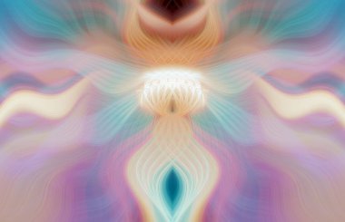 Canlı Soyut Sanatsal Simetrik Renkli Kaleydoskopik Tasarım Parlak Desenler, Geometrik Şekiller, Modern Geleceğsel Sanatsal Biçimli Değişken Enerji