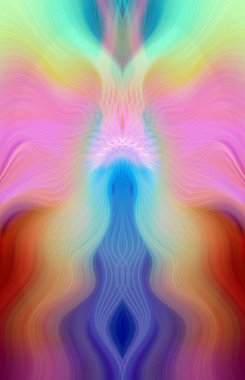 Canlı Soyut Sanatsal Simetrik Renkli Kaleydoskopik Tasarım Parlak Desenler, Geometrik Şekiller, Modern Geleceğsel Sanatsal Biçimli Değişken Enerji