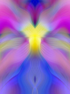 Canlı Soyut Sanatsal Simetrik Renkli Kaleydoskopik Tasarım Parlak Desenler, Geometrik Şekiller, Modern Geleceğsel Sanatsal Biçimli Değişken Enerji