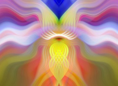 Canlı Soyut Sanatsal Simetrik Renkli Kaleydoskopik Tasarım Parlak Desenler, Geometrik Şekiller, Modern Geleceğsel Sanatsal Biçimli Değişken Enerji