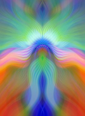 Canlı Soyut Sanatsal Simetrik Renkli Kaleydoskopik Tasarım Parlak Desenler, Geometrik Şekiller, Modern Geleceğsel Sanatsal Biçimli Değişken Enerji