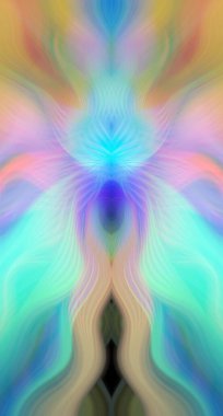 Canlı Soyut Sanatsal Simetrik Renkli Kaleydoskopik Tasarım Parlak Desenler, Geometrik Şekiller, Modern Geleceğsel Sanatsal Biçimli Değişken Enerji