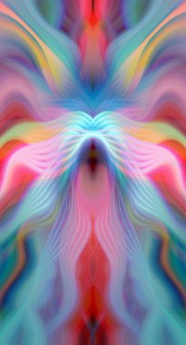 Canlı Soyut Sanatsal Simetrik Renkli Kaleydoskopik Tasarım Parlak Desenler, Geometrik Şekiller, Modern Geleceğsel Sanatsal Biçimli Değişken Enerji