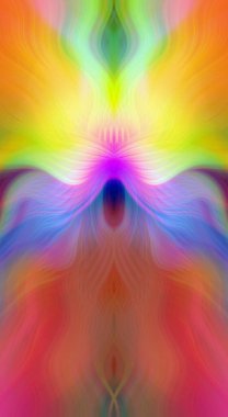 Canlı Soyut Sanatsal Simetrik Renkli Kaleydoskopik Tasarım Parlak Desenler, Geometrik Şekiller, Modern Geleceğsel Sanatsal Biçimli Değişken Enerji