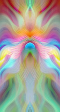 Canlı Soyut Sanatsal Simetrik Renkli Kaleydoskopik Tasarım Parlak Desenler, Geometrik Şekiller, Modern Geleceğsel Sanatsal Biçimli Değişken Enerji