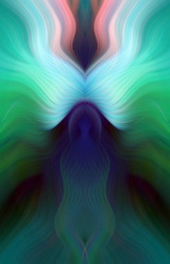 Canlı Soyut Sanatsal Simetrik Renkli Kaleydoskopik Tasarım Parlak Desenler, Geometrik Şekiller, Modern Geleceğsel Sanatsal Biçimli Değişken Enerji