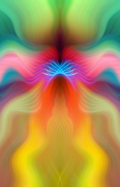 Canlı Soyut Sanatsal Simetrik Renkli Kaleydoskopik Tasarım Parlak Desenler, Geometrik Şekiller, Modern Geleceğsel Sanatsal Biçimli Değişken Enerji