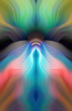 Canlı Soyut Sanatsal Simetrik Renkli Kaleydoskopik Tasarım Parlak Desenler, Geometrik Şekiller, Modern Geleceğsel Sanatsal Biçimli Değişken Enerji