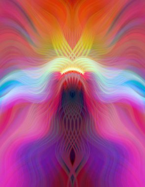 Canlı Soyut Sanatsal Simetrik Renkli Kaleydoskopik Tasarım Parlak Desenler, Geometrik Şekiller, Modern Geleceğsel Sanatsal Biçimli Değişken Enerji