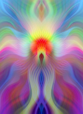 Canlı Soyut Sanatsal Simetrik Renkli Kaleydoskopik Tasarım Parlak Desenler, Geometrik Şekiller, Modern Geleceğsel Sanatsal Biçimli Değişken Enerji