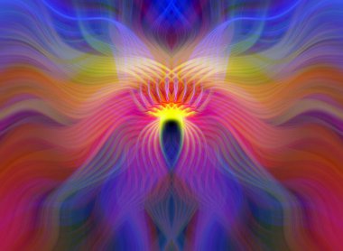 Canlı Soyut Sanatsal Simetrik Renkli Kaleydoskopik Tasarım Parlak Desenler, Geometrik Şekiller, Modern Geleceğsel Sanatsal Biçimli Değişken Enerji