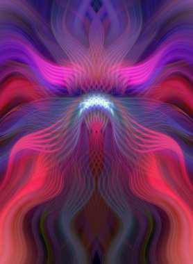 Canlı Soyut Sanatsal Simetrik Renkli Kaleydoskopik Tasarım Parlak Desenler, Geometrik Şekiller, Modern Geleceğsel Sanatsal Biçimli Değişken Enerji