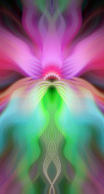 Canlı Soyut Sanatsal Simetrik Renkli Kaleydoskopik Tasarım Parlak Desenler, Geometrik Şekiller, Modern Geleceğsel Sanatsal Biçimli Değişken Enerji