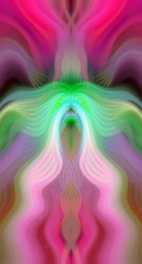 Canlı Soyut Sanatsal Simetrik Renkli Kaleydoskopik Tasarım Parlak Desenler, Geometrik Şekiller, Modern Geleceğsel Sanatsal Biçimli Değişken Enerji