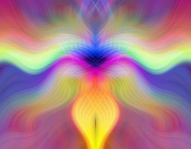 Canlı Soyut Sanatsal Simetrik Renkli Kaleydoskopik Tasarım Parlak Desenler, Geometrik Şekiller, Modern Geleceğsel Sanatsal Biçimli Değişken Enerji