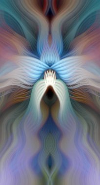 Canlı Soyut Sanatsal Simetrik Renkli Kaleydoskopik Tasarım Parlak Desenler, Geometrik Şekiller, Modern Geleceğsel Sanatsal Biçimli Değişken Enerji