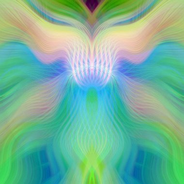 Canlı Soyut Sanatsal Simetrik Renkli Kaleydoskopik Tasarım Parlak Desenler, Geometrik Şekiller, Modern Geleceğsel Sanatsal Biçimli Değişken Enerji