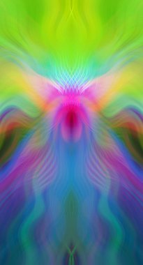 Canlı Soyut Sanatsal Simetrik Renkli Kaleydoskopik Tasarım Parlak Desenler, Geometrik Şekiller, Modern Geleceğsel Sanatsal Biçimli Değişken Enerji