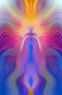 Canlı Soyut Sanatsal Simetrik Renkli Kaleydoskopik Tasarım Parlak Desenler, Geometrik Şekiller, Modern Geleceğsel Sanatsal Biçimli Değişken Enerji