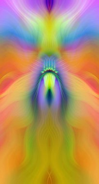 Canlı Soyut Sanatsal Simetrik Renkli Kaleydoskopik Tasarım Parlak Desenler, Geometrik Şekiller, Modern Geleceğsel Sanatsal Biçimli Değişken Enerji