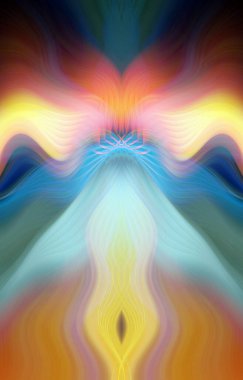 Canlı Soyut Sanatsal Simetrik Renkli Kaleydoskopik Tasarım Parlak Desenler, Geometrik Şekiller, Modern Geleceğsel Sanatsal Biçimli Değişken Enerji