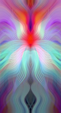 Canlı Soyut Sanatsal Simetrik Renkli Kaleydoskopik Tasarım Parlak Desenler, Geometrik Şekiller, Modern Geleceğsel Sanatsal Biçimli Değişken Enerji