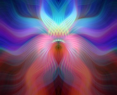 Canlı Soyut Sanatsal Simetrik Renkli Kaleydoskopik Tasarım Parlak Desenler, Geometrik Şekiller, Modern Geleceğsel Sanatsal Biçimli Değişken Enerji