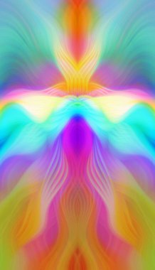 Canlı Soyut Sanatsal Simetrik Renkli Kaleydoskopik Tasarım Parlak Desenler, Geometrik Şekiller, Modern Geleceğsel Sanatsal Biçimli Değişken Enerji