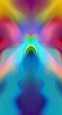 Canlı Soyut Sanatsal Simetrik Renkli Kaleydoskopik Tasarım Parlak Desenler, Geometrik Şekiller, Modern Geleceğsel Sanatsal Biçimli Değişken Enerji