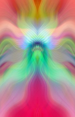 Canlı Soyut Sanatsal Simetrik Renkli Kaleydoskopik Tasarım Parlak Desenler, Geometrik Şekiller, Modern Geleceğsel Sanatsal Biçimli Değişken Enerji