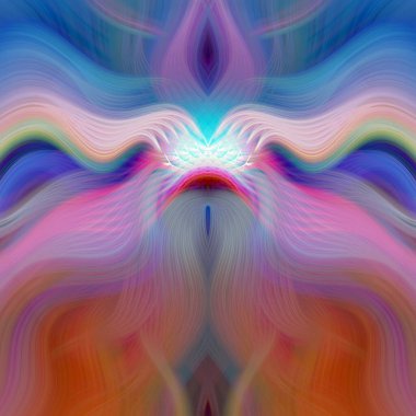 Canlı Soyut Sanatsal Simetrik Renkli Kaleydoskopik Tasarım Parlak Desenler, Geometrik Şekiller, Modern Geleceğsel Sanatsal Biçimli Değişken Enerji