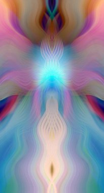 Canlı Soyut Sanatsal Simetrik Renkli Kaleydoskopik Tasarım Parlak Desenler, Geometrik Şekiller, Modern Geleceğsel Sanatsal Biçimli Değişken Enerji