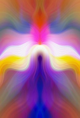 Canlı Soyut Sanatsal Simetrik Renkli Kaleydoskopik Tasarım Parlak Desenler, Geometrik Şekiller, Modern Geleceğsel Sanatsal Biçimli Değişken Enerji