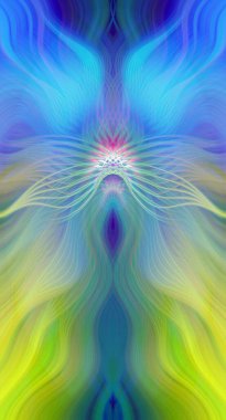 Canlı Soyut Sanatsal Simetrik Renkli Kaleydoskopik Tasarım Parlak Desenler, Geometrik Şekiller, Modern Geleceğsel Sanatsal Biçimli Değişken Enerji