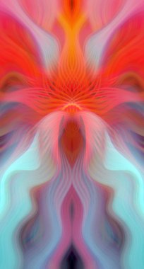 Canlı Soyut Sanatsal Simetrik Renkli Kaleydoskopik Tasarım Parlak Desenler, Geometrik Şekiller, Modern Geleceğsel Sanatsal Biçimli Değişken Enerji