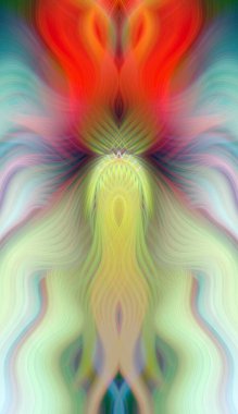 Canlı Soyut Sanatsal Simetrik Renkli Kaleydoskopik Tasarım Parlak Desenler, Geometrik Şekiller, Modern Geleceğsel Sanatsal Biçimli Değişken Enerji