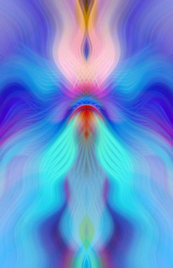 Canlı Soyut Sanatsal Simetrik Renkli Kaleydoskopik Tasarım Parlak Desenler, Geometrik Şekiller, Modern Geleceğsel Sanatsal Biçimli Değişken Enerji