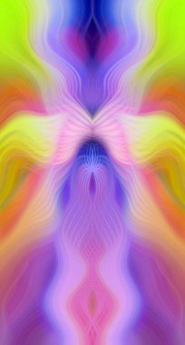 Canlı Soyut Sanatsal Simetrik Renkli Kaleydoskopik Tasarım Parlak Desenler, Geometrik Şekiller, Modern Geleceğsel Sanatsal Biçimli Değişken Enerji