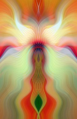 Canlı Soyut Sanatsal Simetrik Renkli Kaleydoskopik Tasarım Parlak Desenler, Geometrik Şekiller, Modern Geleceğsel Sanatsal Biçimli Değişken Enerji