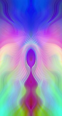 Canlı Soyut Sanatsal Simetrik Renkli Kaleydoskopik Tasarım Parlak Desenler, Geometrik Şekiller, Modern Geleceğsel Sanatsal Biçimli Değişken Enerji