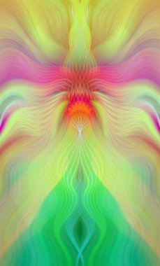 Canlı Soyut Sanatsal Simetrik Renkli Kaleydoskopik Tasarım Parlak Desenler, Geometrik Şekiller, Modern Geleceğsel Sanatsal Biçimli Değişken Enerji