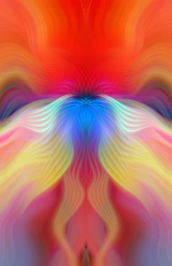 Canlı Soyut Sanatsal Simetrik Renkli Kaleydoskopik Tasarım Parlak Desenler, Geometrik Şekiller, Modern Geleceğsel Sanatsal Biçimli Değişken Enerji