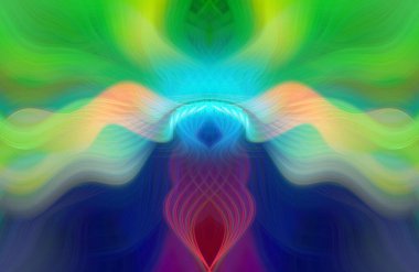 Canlı Soyut Sanatsal Simetrik Renkli Kaleydoskopik Tasarım Parlak Desenler, Geometrik Şekiller, Modern Geleceğsel Sanatsal Biçimli Değişken Enerji