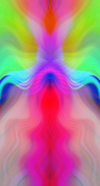 Canlı Soyut Sanatsal Simetrik Renkli Kaleydoskopik Tasarım Parlak Desenler, Geometrik Şekiller, Modern Geleceğsel Sanatsal Biçimli Değişken Enerji