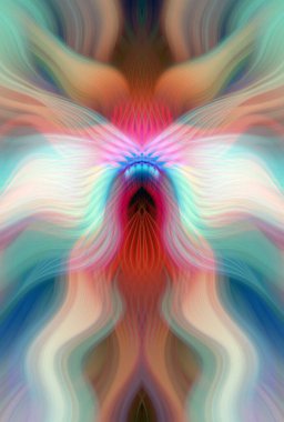 Canlı Soyut Sanatsal Simetrik Renkli Kaleydoskopik Tasarım Parlak Desenler, Geometrik Şekiller, Modern Geleceğsel Sanatsal Biçimli Değişken Enerji