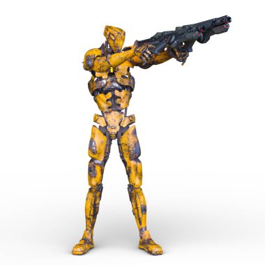 Bir savaş robotunun 3 boyutlu canlandırması