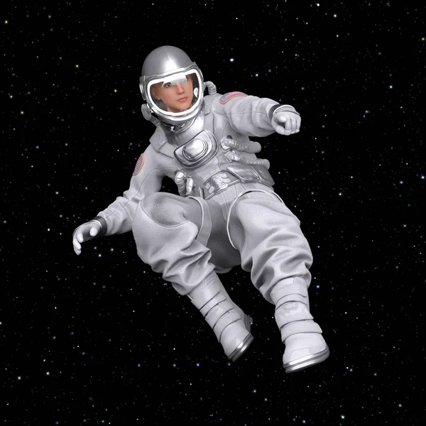 Återgivning Manlig Astronaut — Stockfoto