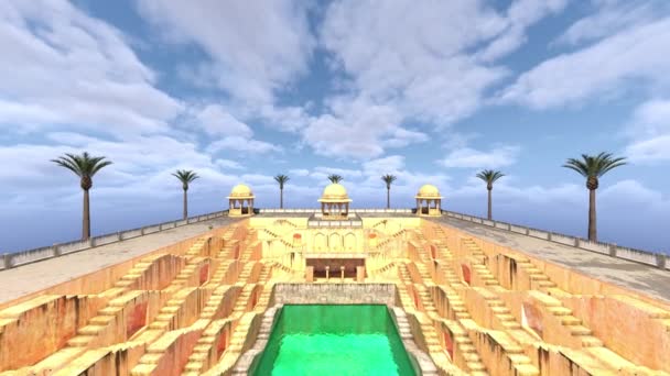 宫殿庭院的3D渲染 — 图库视频影像